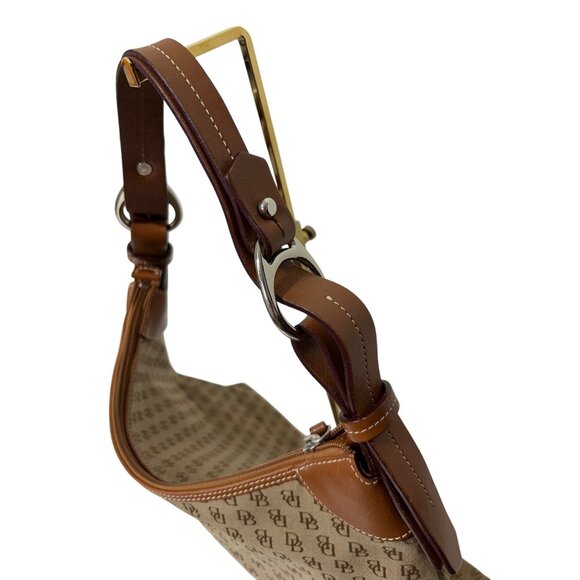 Dooney & Bourke Canvas & Leather Monogram Shoulder Bag With Adjustable Strap - Picture 4 of 10